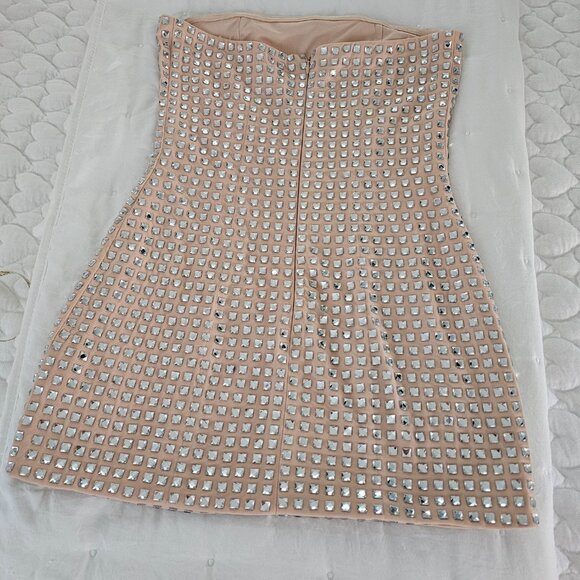 ZARA SPARKLY STRAPLESS DRESS - Picture 7 of 11